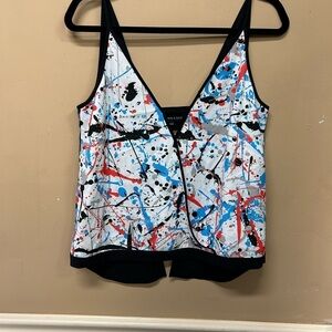 Sachin & Babi Paint Splatter Sleeveless Open Back Top